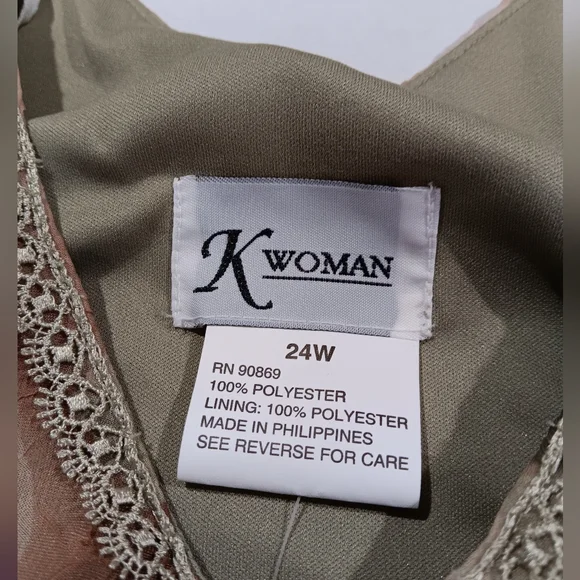 K Woman Women's (Size 24W) Green/Purple Floral Two-Piece Dress Set (NWT) - Picture 8 of 16